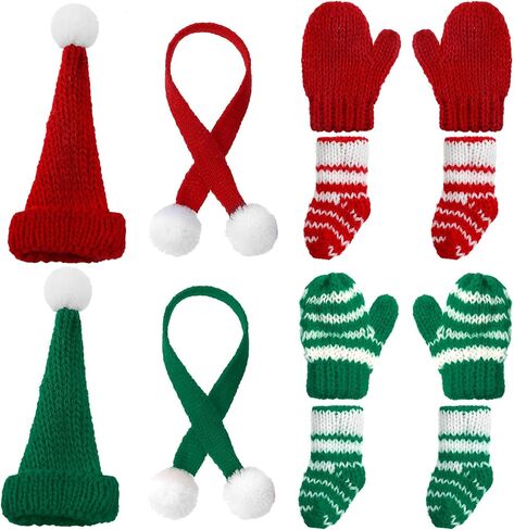 Zhanmai 12 PCS Aristrics Doll Associory Clothers Clother Christmas Christms Kit Hats Socks Gloves Dickf Sets Decoration (Style Style) in Saudi Arabia