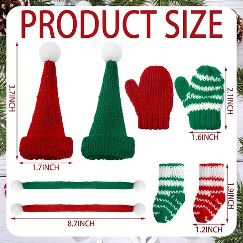 Zhanmai 12 PCS Aristrics Doll Associory Clothers Clother Christmas Christms Kit Hats Socks Gloves Dickf Sets Decoration (Style Style) in Saudi Arabia