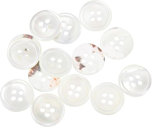 UXCELL 14 PCS أزرار قذيفة طبيعية ، 4 ثقب الأم من أزرار اللؤلؤ 15 ملم أزرار خياطة الحرف للخياطة القميص DIY الديكور ، أبيض/أحمر in Saudi Arabia