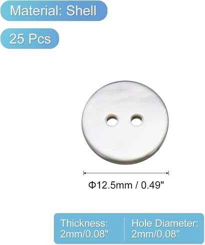 uxcell 25 Pcs Natural Shell Buttons, 2 Hole 10mm Mother of Pearl Buttons for Shirt Clothes Coats Suits Jacket Jeans Skirts Sewing Craft DIY Decoration, Black in Kuwait