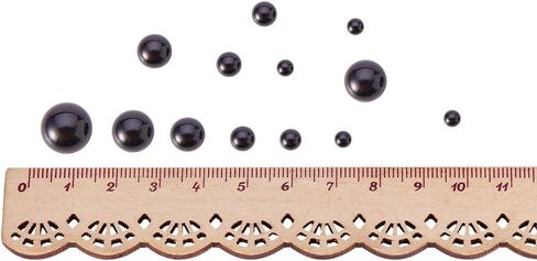 PH Pandahall Black Flat Flat Engleds ، 690pcs نصف جولة حبات اللؤلؤ 6 أحجام لؤلؤة كابوشون فو ، حبات لؤلؤة لؤلؤة ل DIY علبة الزفاف ، in Saudi Arabia