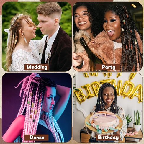 38Pcs Wooden Hair Beads for Braids and Dreadlocks, Loc Jewelry Bead for Black Women and Men, Multi Shape Beads for Necklace Bracelet Hair DIY Craft Handmade Decoration Dreadlock Accessories in Saudi Arabia