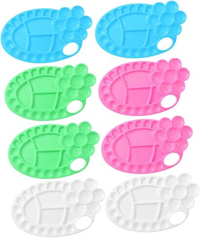 Gadpiparty 8Pcs Pigment Mixing Plate Color Mixing Trays for Watercolor Painting Ergonomic Design for Left Right Handed Use Easy to Clean and Store for DIY Art Projects in Saudi Arabia