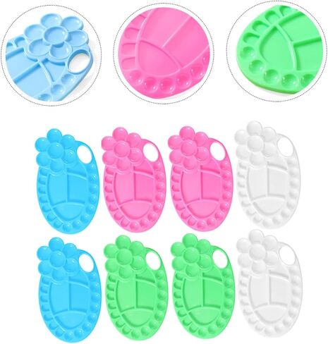 Gadpiparty 8Pcs Pigment Mixing Plate Color Mixing Trays for Watercolor Painting Ergonomic Design for Left Right Handed Use Easy to Clean and Store for DIY Art Projects in Saudi Arabia