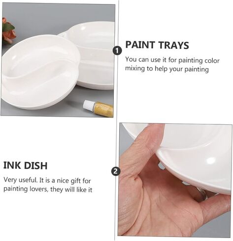 Doitool Tai Ji Paint Paint Palette Set 4pcs Round Round Roaterlor Mixing Drays for Artists Fair Paint Mutray in Saudi Arabia