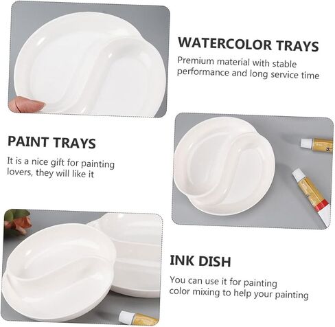 Doitool Tai Ji Paint Paint Palette Set 4pcs Round Round Roaterlor Mixing Drays for Artists Fair Paint Mutray in Saudi Arabia