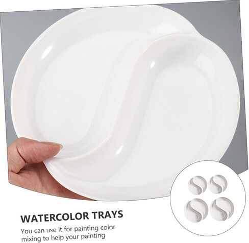 Doitool Tai Ji Paint Paint Palette Set 4pcs Round Round Roaterlor Mixing Drays for Artists Fair Paint Mutray in Saudi Arabia