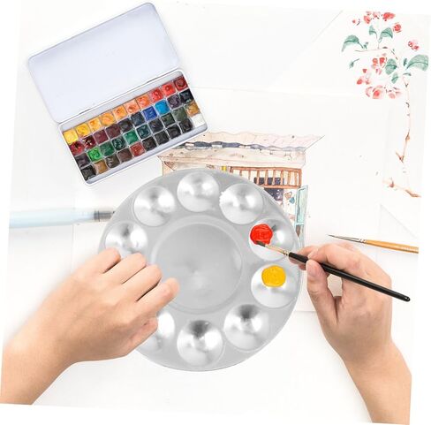 4 Pcs Art Painting Tray Pallet with Wells Lightweight and Washable for Mixing Colors for Artists and Crafts in Saudi Arabia