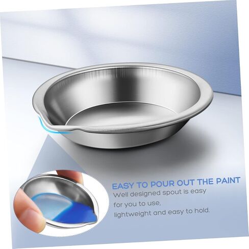STOBOK 12Pcs Stainless Steel Color Palette Durable Metal Mixing Trays for Home Store Use Lightweight and Easy to Hold for Painting and Art Projects in Saudi Arabia