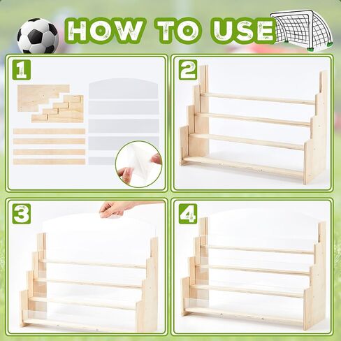 Chunful 4-Tier Trading Cards Display Stand 16.5" Magnetic Graded Sports Card Holder Display Stand Frame Graded Baseball Collection Storage Case for Baseball Game, Wood in Saudi Arabia
