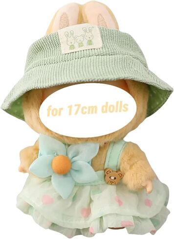 ملابس لـ Labubu ، ملابس Big Into Energy Labubu ، 3pc تنورة مقدمة لثلاثي إكسسوارات زفاف سعة 17 سم in Kuwait