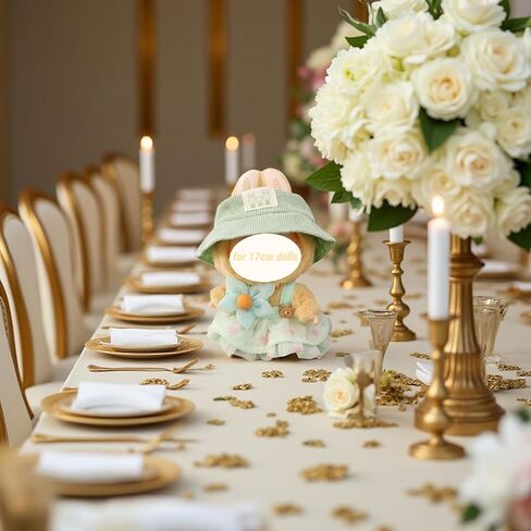 ملابس لـ Labubu ، ملابس Big Into Energy Labubu ، 3pc تنورة مقدمة لثلاثي إكسسوارات زفاف سعة 17 سم in Kuwait