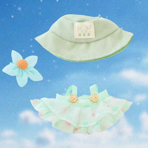 ملابس لـ Labubu ، ملابس Big Into Energy Labubu ، 3pc تنورة مقدمة لثلاثي إكسسوارات زفاف سعة 17 سم in Kuwait