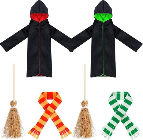 Libima 6 Pcs Christmas Doll Clothes Accessories Halloween Wizard Clothes Wizard Robe and Broom Doll Costume in Saudi Arabia