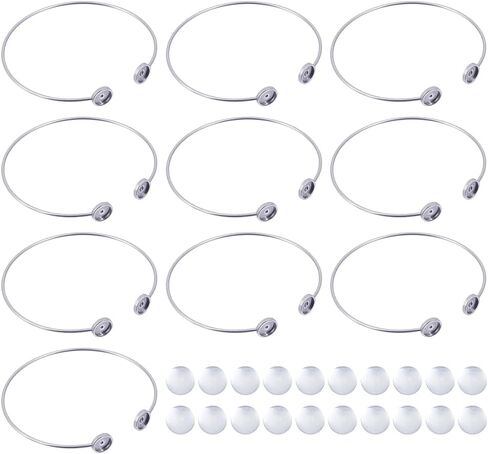 10 Sets Bendable Bezel Bracelet Bangle Base Blanks Stainless Steel Bracelets Cabochon Setting Tray Bracelets Round Blank Base Bracelet for DIY Jewelry Making in Saudi Arabia