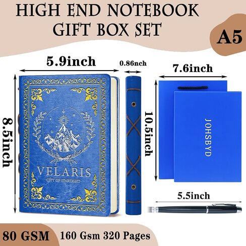 Velaris City of Starlight Faux Leather Journal Velaris City of Starlight Book غلاف Bookish Gift for Book Bookworm Gift Acotar Velaris Book ، 320 Pages Journal Notebook مع Pen ، 1 Pack Black A5 (Velaris Black) in Saudi Arabia