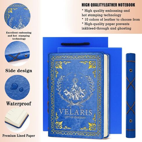 Velaris City of Starlight Faux Leather Journal Velaris City of Starlight Book غلاف Bookish Gift for Book Bookworm Gift Acotar Velaris Book ، 320 Pages Journal Notebook مع Pen ، 1 Pack Black A5 (Velaris Black) in Saudi Arabia
