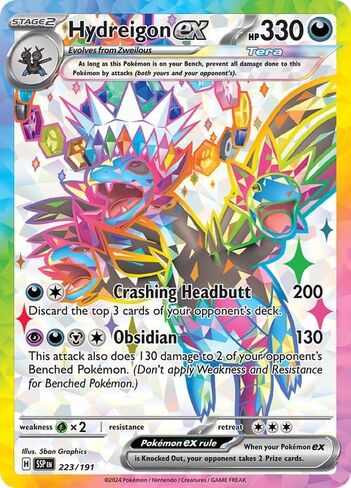 Pokemon - Hydreigon ex 223/191 - Surging Sparks – Full Art Ultra Rare – Foil Card in Saudi Arabia