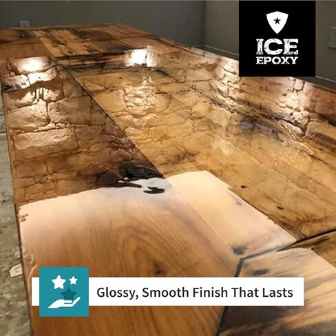 IceCast Deep Resin Epoxy | Crystal Clear | High Gloss Clear Shine | Ideal for 1-4 inches Deep Projects - Deep Pour Epoxy, River Tables & Castings | 2 Part 3 Gallon Resin Kit 2:1 Ratio in Saudi Arabia