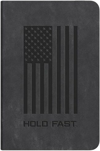 Hold Fast Kerusso Notebook With 191 Lined Journal Pages, 5.75 x 8.5 Inch Faux-Leather Cover, Grey Embossed American Flag in Saudi Arabia
