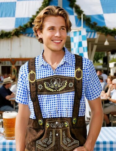 LINOCOUTON Men's Bavarian Oktoberfest Button Down Shirt in Kuwait
