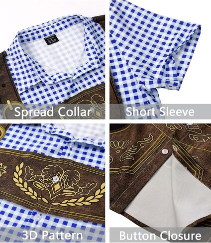 LINOCOUTON Men's Bavarian Oktoberfest Button Down Shirt in Kuwait