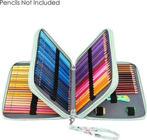 Youngcol 120 فتحات قلم رصاص ملون Color Color Pencil Organizer Storage Marcing Capers Pencys ، Green Rose in Kuwait