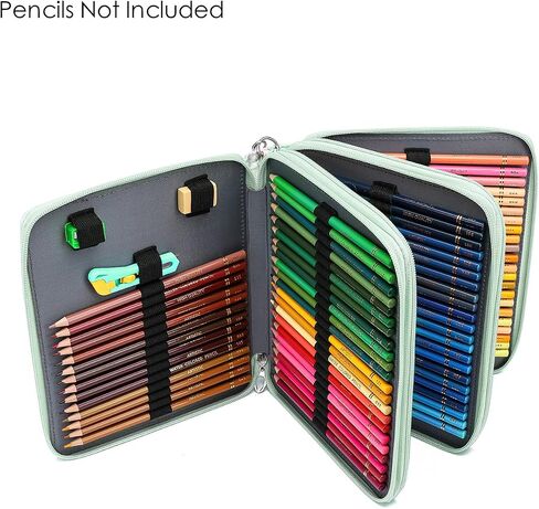 Youngcol 120 فتحات قلم رصاص ملون Color Color Pencil Organizer Storage Marcing Capers Pencys ، Green Rose in Kuwait