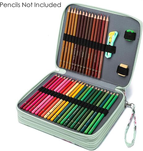 Youngcol 120 فتحات قلم رصاص ملون Color Color Pencil Organizer Storage Marcing Capers Pencys ، Green Rose in Kuwait