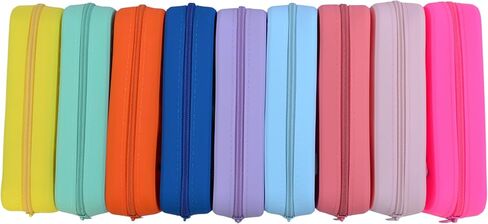 Pencil Case Pouch. Includes 3 Surprise Snap On Charms. Ideal for School Supplies, Arts and Crafts, Makeup Bag, Beach and Pool Day Essentials - Great for Boys and Girls (Light Blue) in Saudi Arabia