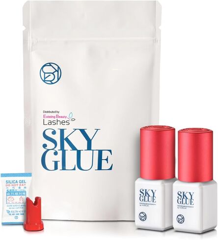Sky Glue S+ Eyelash Extension Glue - Extra Strong Lash Extensions Adhesive Bond with 6-7 Weeks Retention and 1-2 Sec Dry Time, Long Lasting Semi Permanent Black Glue - 5 ml in Saudi Arabia