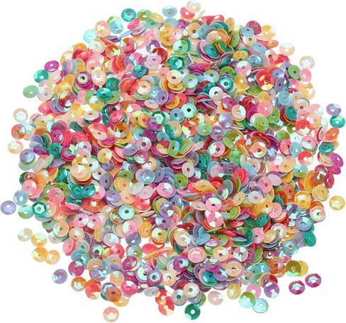 MECCANIXITY Loose Sequins 4MM Glitter Sequins 3000Pcs Cup Sequins Embroidery Sequins for Jewelry Making Crafts Sewing,Multicolored in Saudi Arabia