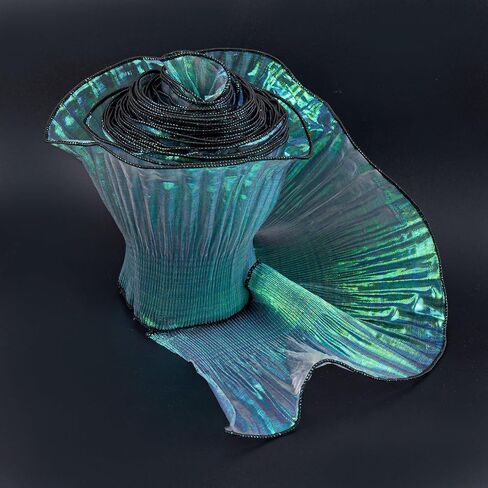 Framendino, 10 Yards Iridescent Green Ruffle Ribbon 4.72inch Ruffles Pleated Chiffon Trim Organza Lace Fabric for Crafts Sewing Dress Craft in Saudi Arabia