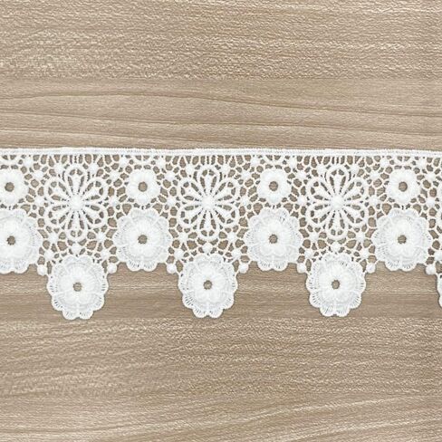 متجر المصمم أبيض البندقية الدانتيل للخياطة ، صياغة (الأزهار) VL 6620 ، 2-5/8 × 3 سنوات ، مع حافة الزهرة المعلقة in Kuwait