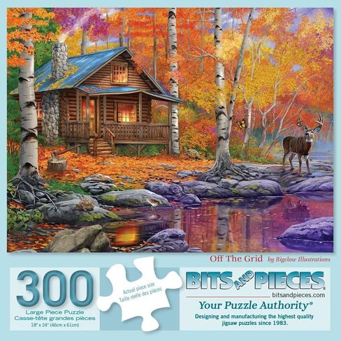 Bits and Pieces - 300 Piece Jigsaw Puzzle for Adults - 18" x 24" - Off The Grid - 300 pc Large Piece Fall Autumn Jigsaw by Bigelow Illustrations in Saudi Arabia