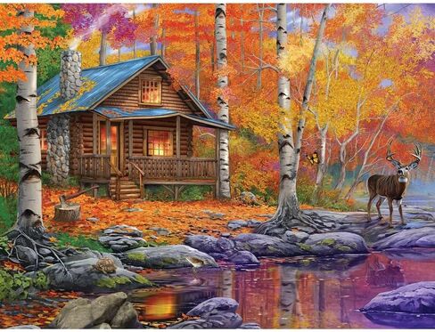 Bits and Pieces - 300 Piece Jigsaw Puzzle for Adults - 18" x 24" - Off The Grid - 300 pc Large Piece Fall Autumn Jigsaw by Bigelow Illustrations in Saudi Arabia