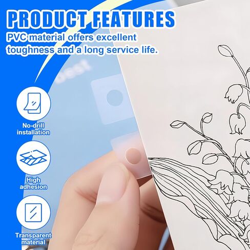 300 Pcs Sturdy Ring Binder Stickers, Clear Self-Adhesive Hole Reinforcement Tabs for Documents, Photos, Postcards - Heavy Duty Plastic Hanging Tabs for Office, School, and Retail Display Organizer in Kuwait