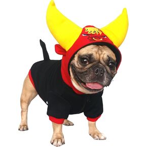 iChoue French Bulldog Ladybug Ladybird Lady Bug Caterpillar Insect Halloween Costumes Hoodies Sleeveless Clothes Outfits Cosplay Shirts for Dogs Frenchie Pug Boston Puppy - Black Red, Medium in Kuwait