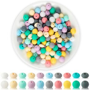 251pcs حبات السيليكون DIY مجموعة لصنع سوار القلادة سلسلة مفاتيح مزيج من السيليكون جولة حبة فضفاضة مع مجوهرات الحبل اليدوية مجموعة الملحقات للنساء سيدة in Kuwait