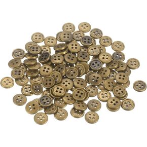 HARFINGTON 100pcs 28L Plastic Sewing Buttons 18mm 11/16" 4-Hole Round Replacement Craft Button for Coats Sewing Clothing and DIY, Bronze in Saudi Arabia
