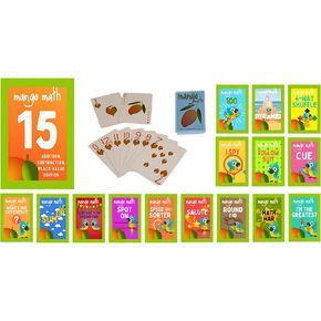 15 Pack - Math Flash Cards - Educational Math Games for Kids - Addition, Subtraction, Place Value Games & Learning Kit -2nd 3rd 4th Grades - Kids 6-12 - Set of 15 Games - English Version in Saudi Arabia
