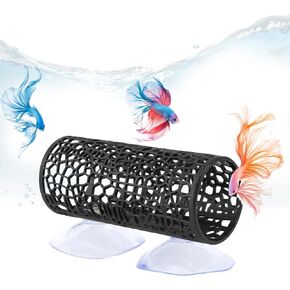 Betta Tunnel مع كوب شفط ، Betta Fish Toys Safe Aquarium Hideout Hideout Hide Tube للأسماك الصغيرة وملحقات أرجوحة الخزان الروبيان in Kuwait