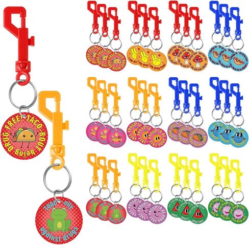 36 Pcs Red Ribbon Week Drug Free Backpack Clip Keychains Red Ribbon Week Awareness Backpack Clip for Anti Drugs Campaigns Events School Supplies Support Groups Fundraisers in Saudi Arabia