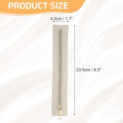 uxcell PU Leather Zipper, 9.3"x1.7" Sewing Coil Bulk Zipper Frame Replacement for Crochet Handbag Purse Shoes Jeans DIY Craft Accessories, Brown in Saudi Arabia