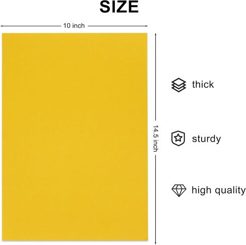 Sonjade Scrapbook Supplies Colored Cardstock Poster Board Crafts Construction Paper, 10 Sheets, 10 x 14.5 Inch, Medium Yellow in Saudi Arabia
