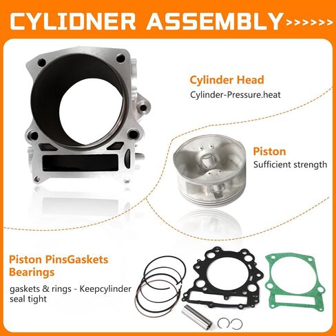 Cylinder Piston Gasket Top End Kit 86.5mm Compatible with Honda Rancher TRX420 FE FM TE TM 2007-2018 After-Market Parts in Saudi Arabia