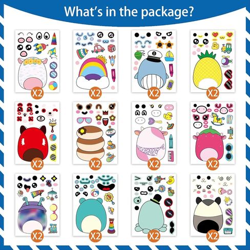 24 Sheets Cute Anime Make a Face Stickers,Birthday Supplies,Birthday Party Favor Supplies Craft in Saudi Arabia