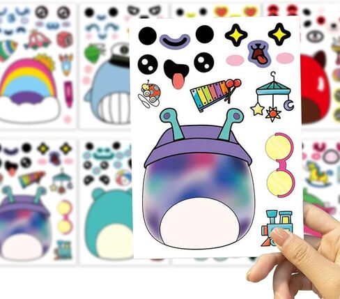 24 Sheets Cute Anime Make a Face Stickers,Birthday Supplies,Birthday Party Favor Supplies Craft in Saudi Arabia