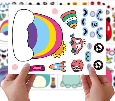 24 Sheets Cute Anime Make a Face Stickers,Birthday Supplies,Birthday Party Favor Supplies Craft in Saudi Arabia