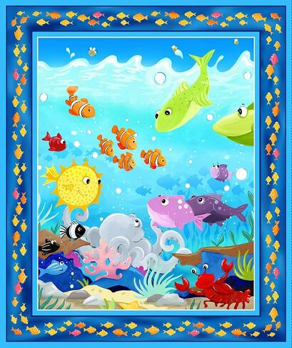 Generic Susybee Multi Under The Sea Digital 36in Fabric Panel in Saudi Arabia